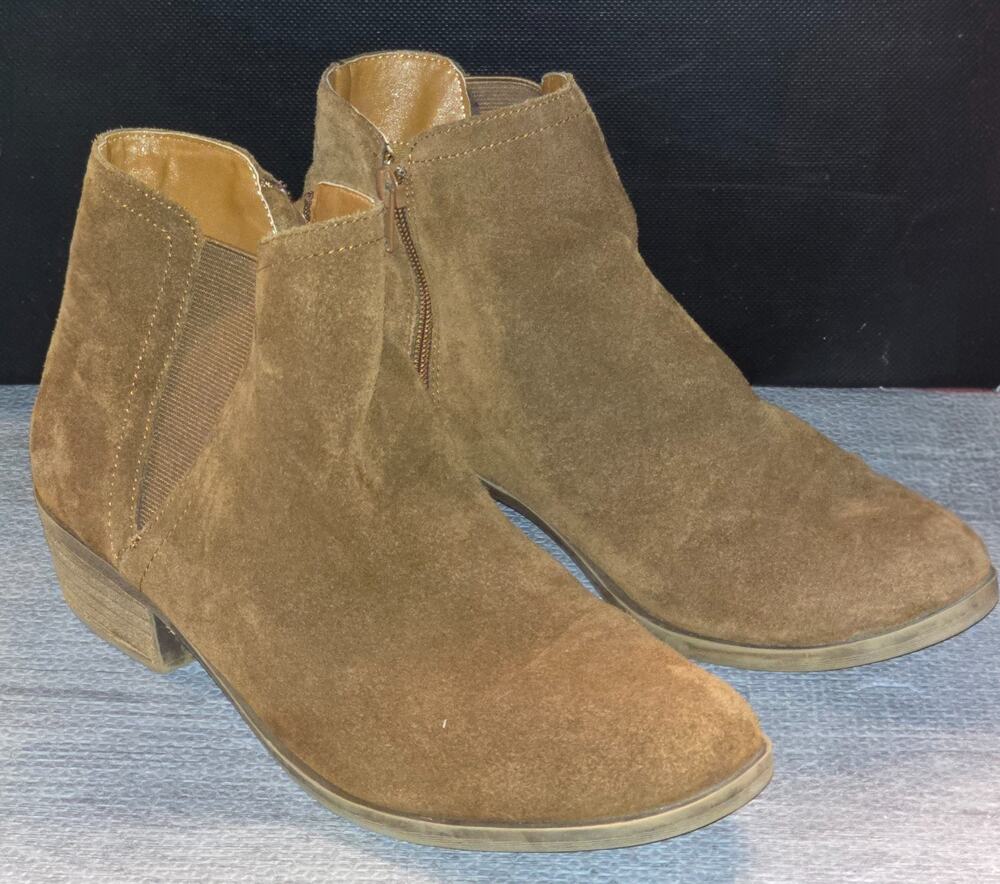 Kensie Size 9.5 Womens Garry Ankle Booties Boots Shoes Brown Suede Leather
